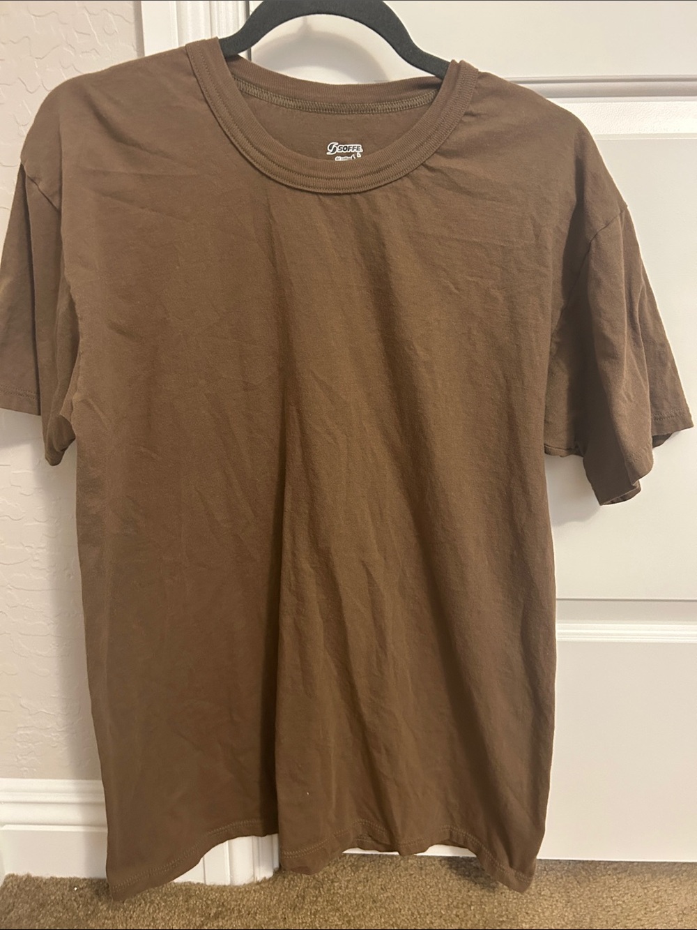 2 Soffe Men’s Short Sleeve Crew Neck T-Shirt in Brown